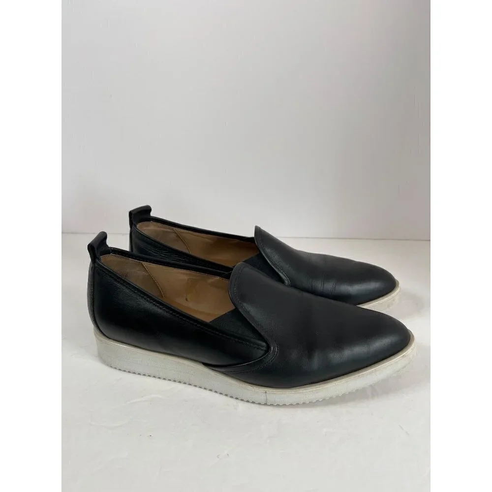 Everlane‎ Size 10.5 The Street Shoe Black Italian Leather Slip-On Shoes Flats